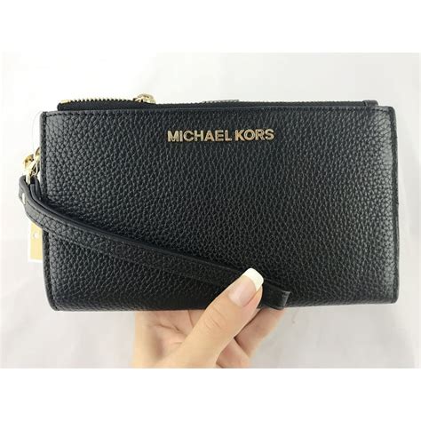 michael kors phone wallet size|Michael Kors double zip wallet.